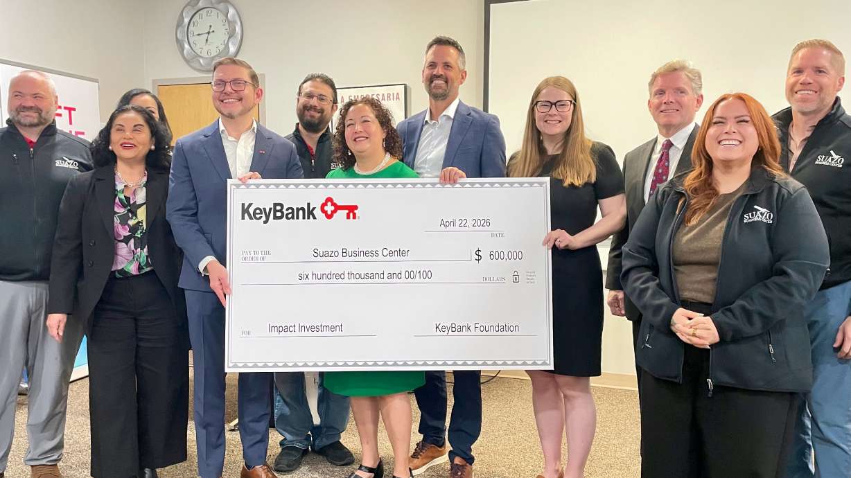 The Suazo Business Center, which aids the Latino community, received a $600,000 grant on Wednesday from KeyBank.
