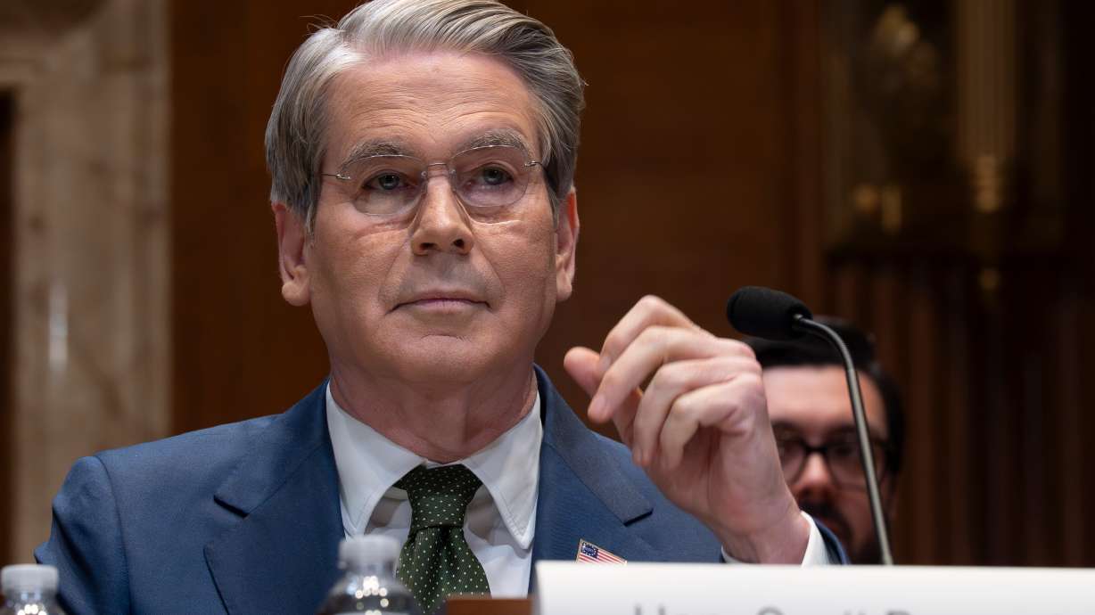 Treasury Secretary Scott Bessent testifies on his agency's proposed budget estimates for fiscal year 2027 at a Senate Appropriation subcommittee, at the Capitol in Washington, Wednesday.
