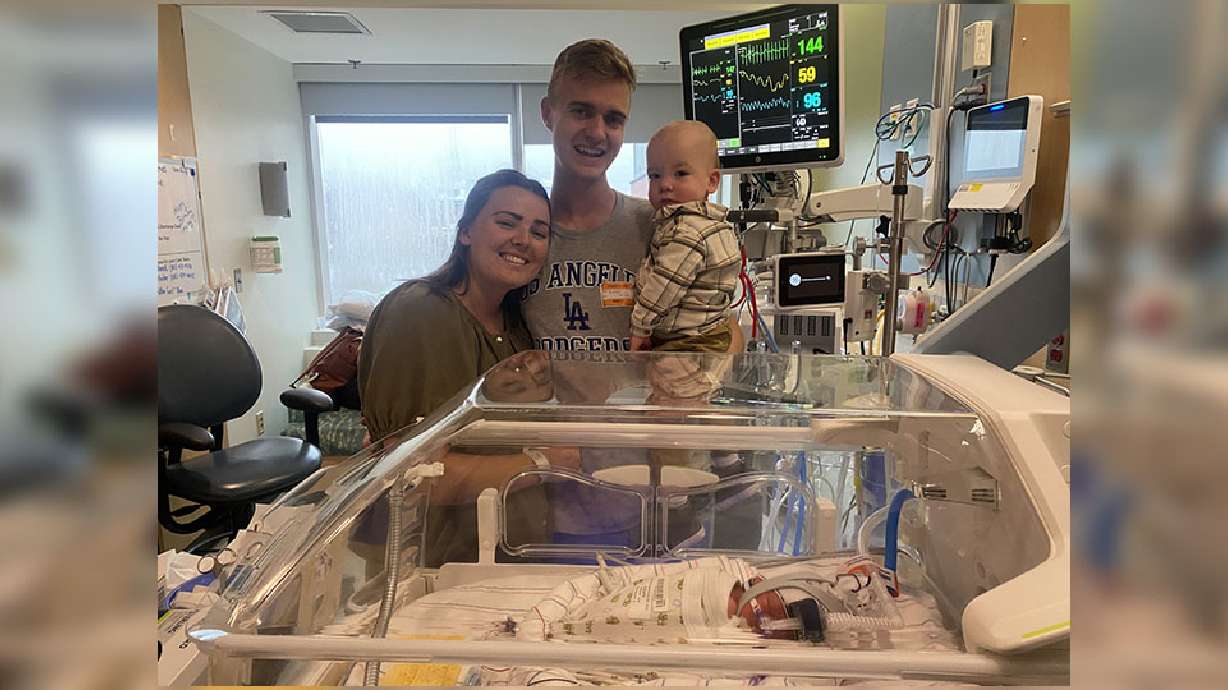A Lehi family had an extended hospital stay in Boston due to the unexpected early arrival of their second son, who was born a couple of days before his dad was scheduled to race in the Boston Marathon.