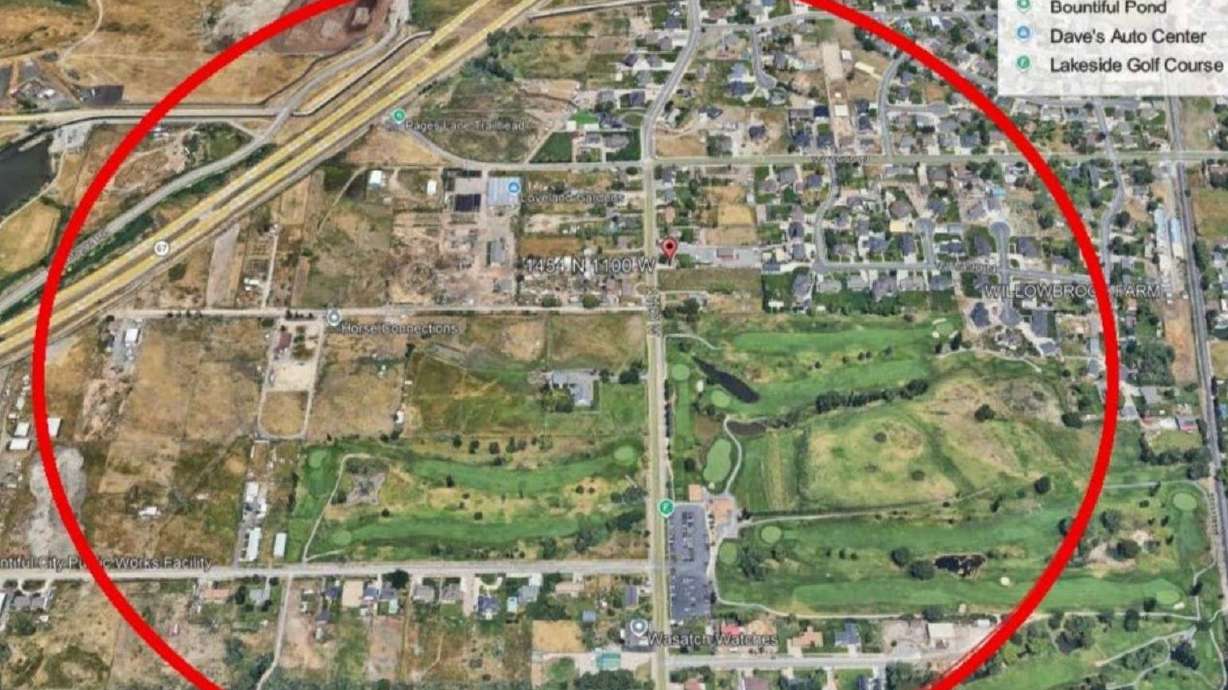 Residents in the area circled in red are under a mandatory evacuation order on Monday until 10 a.m.