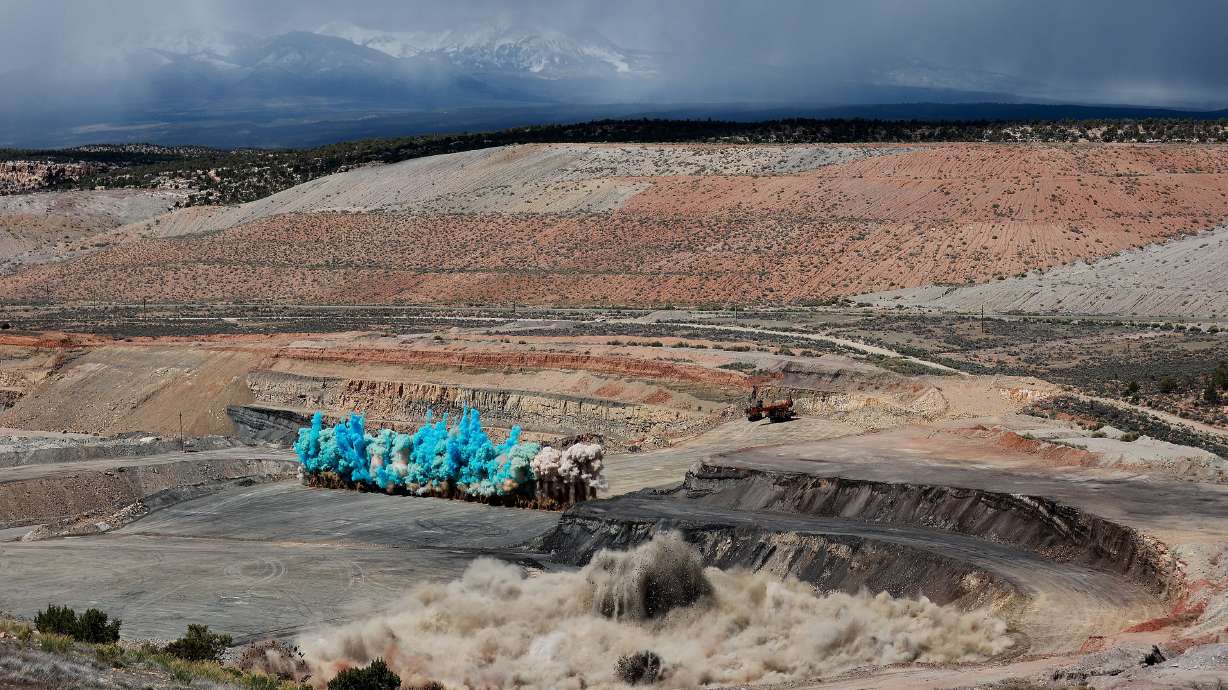 Ceremonial explosions detonate at an event to mark the reopening of Mariana Minerals’ Copper One mine in San Juan County on Monday. The mine will use autonomous tools for mining, refining and capital project execution.