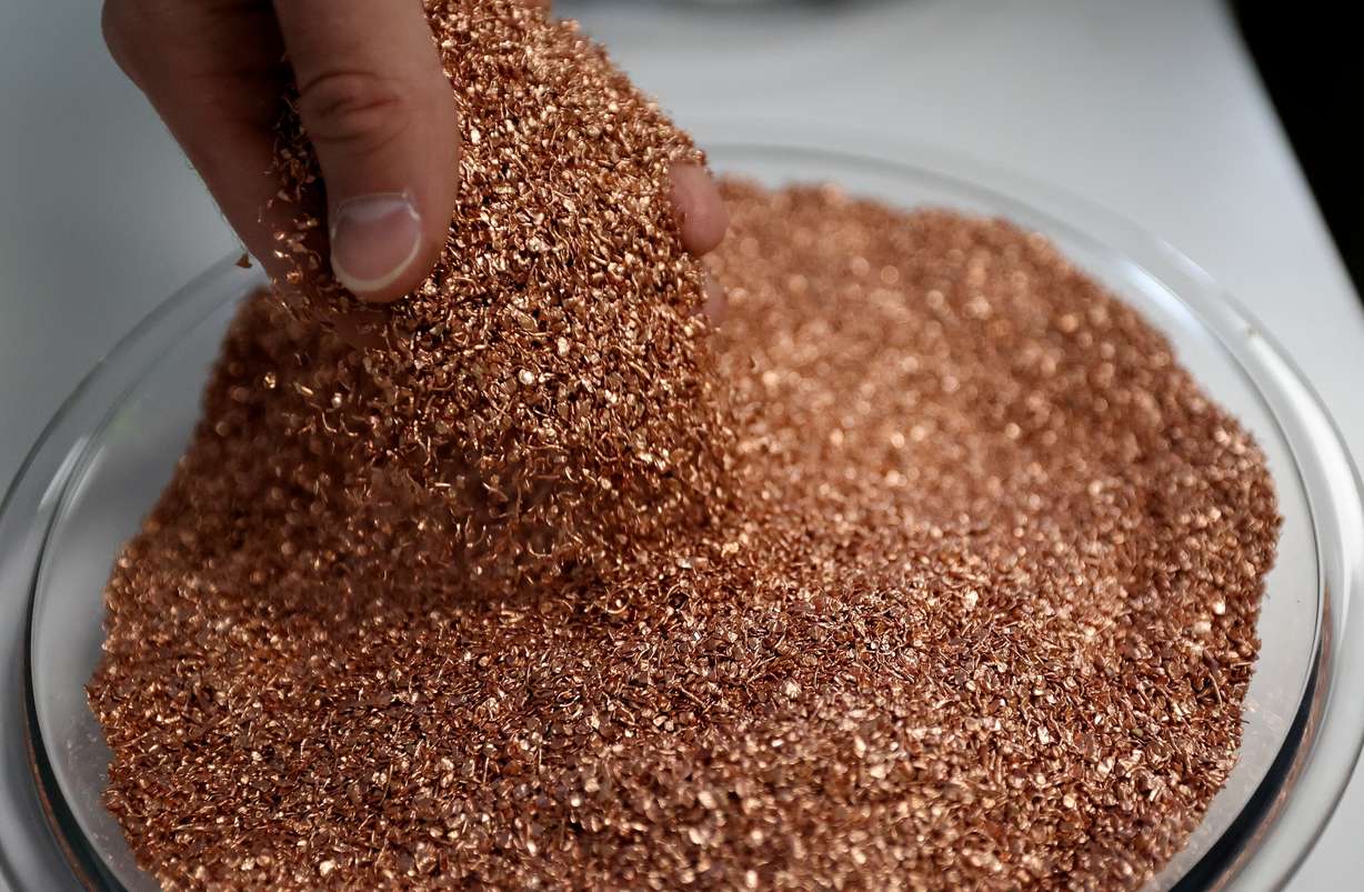 Copper is pictured at an event to mark the reopening of Mariana Minerals’ Copper One mine in San Juan County on Monday. The mine will use autonomous tools for mining, refining and capital project execution.