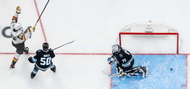 Golden Knights even series with 5-4 win over Mammoth in OT thriller