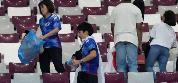 Why you may see Japanese soccer fans cleaning up the stadium after World Cup games