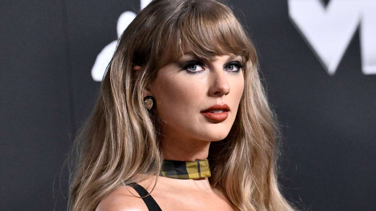 Taylor Swift appears at the MTV Video Music Awards in Elmont, N.Y., on Sept. 11, 2024. Swift filed three trademark applications Friday that one expert says are to curb AI threats.