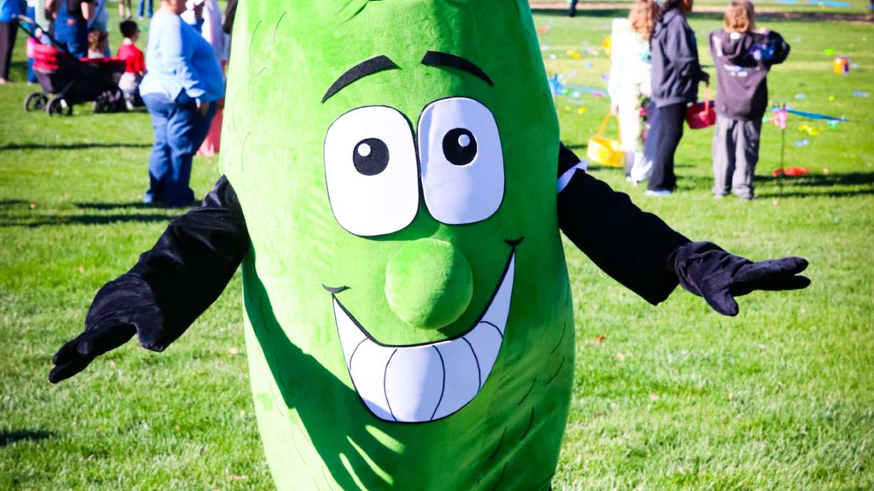The city of La Verkin has a new mascot, and it comes in the form of the only thing that rhymes with La Verkin — gherkin. The pickle mascot made its city debut at a recent Easter egg hunt.