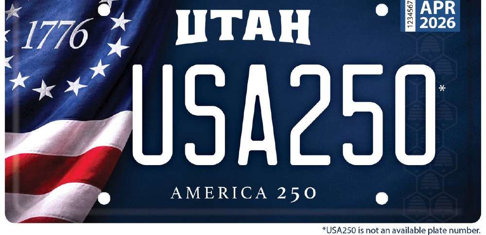 Utah unveils limited-time patriotic license plate ahead of America 250