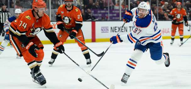 McDavid is a game-time decision as the Oilers face elimination in Game 5 against the Ducks