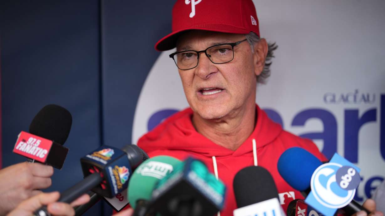Philadelphia Phillies interim manager Don Mattingly speaks during a news conference before a baseball game against the San Francisco Giants Tuesday, April 28, 2026, in Philadelphia.