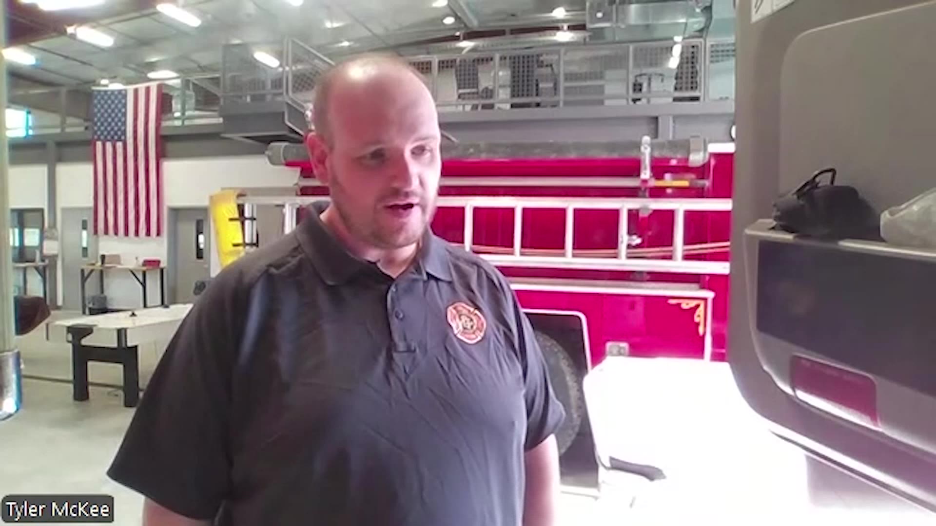 Kyle Allred, a volunteer firefighter, said Tuesday that he's lucky to have survived after suffering burns on his lower body while fighting the East Ute Plaza Fire in Fort Duchesne, Uintah County on March 17.