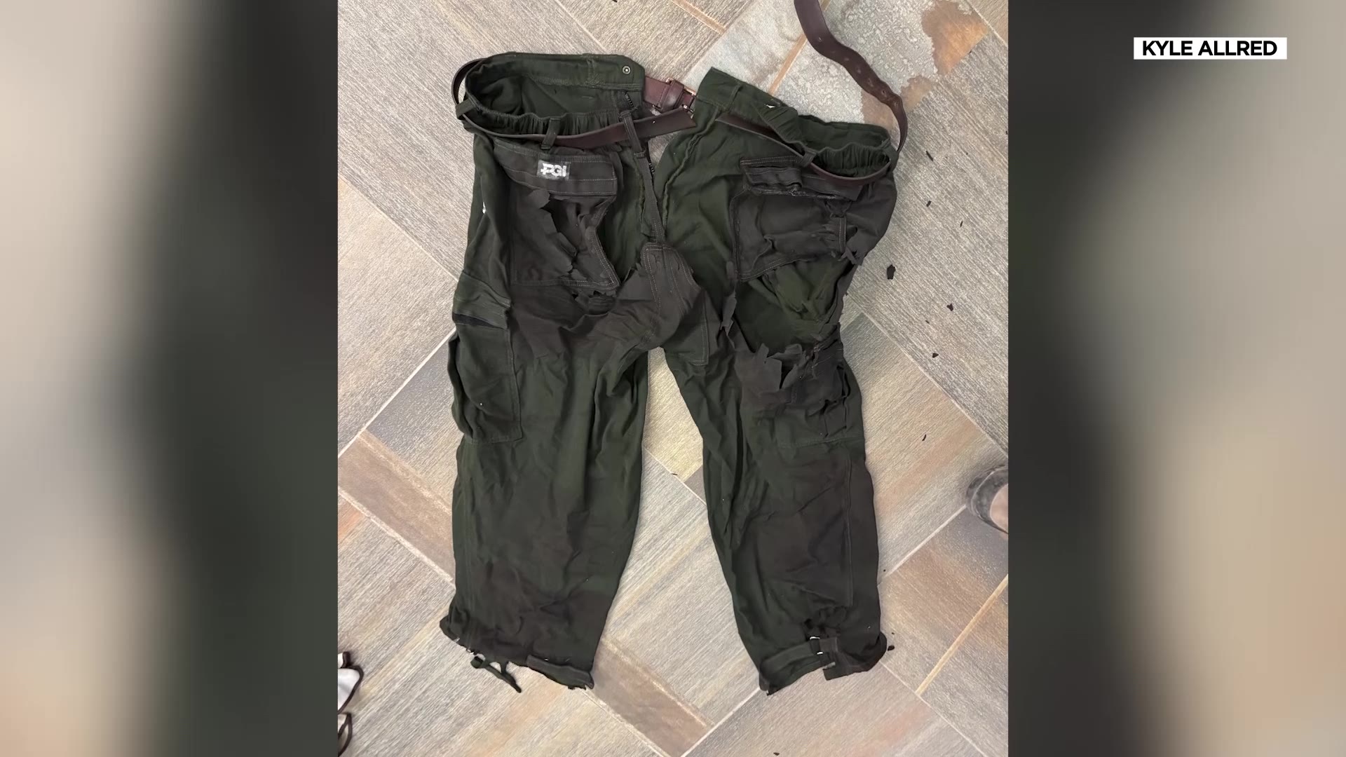 Kyle Allred, a volunteer firefighter, said he's lucky to have survived after suffering burns on his lower body while fighting the East Ute Plaza Fire in Fort Duchesne, Uintah County, March 17.