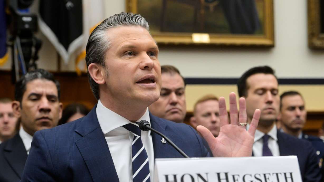 Secretary of Defense Pete Hegseth appears before a House Committee on Armed Services Wednesday in Washington. Hegseth is facing questioning from lawmakers as he goes before Congress for the first time since the Iran war began.