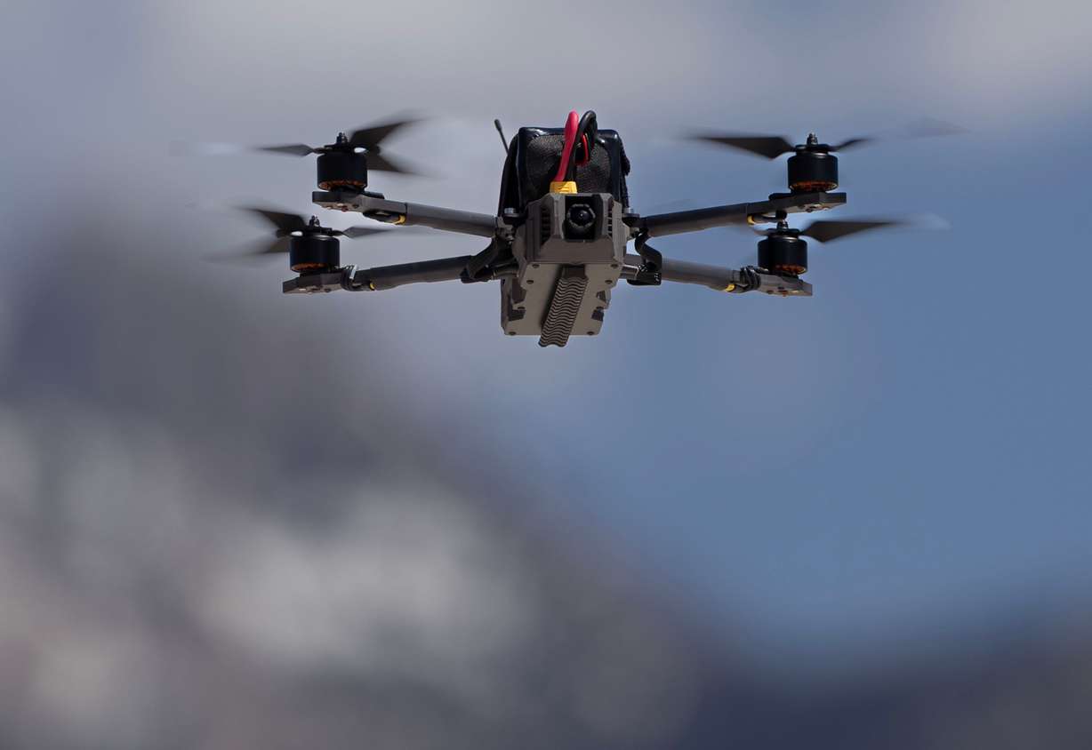 A Vector Hammer is operated in Bluffdale on Friday. The Vector Hammer is a multiuse quadcopter that provides incredible capability to a maneuvering unit and is capable of deep sensing and deep strike.