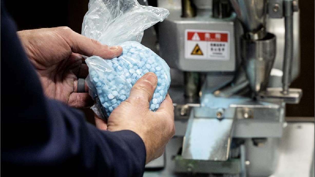 The Drug Enforcement Administration in Salt Lake City raised awareness of the dangers of fentanyl on Wednesday by showing how easy it is for drug dealers to mass produce pills.