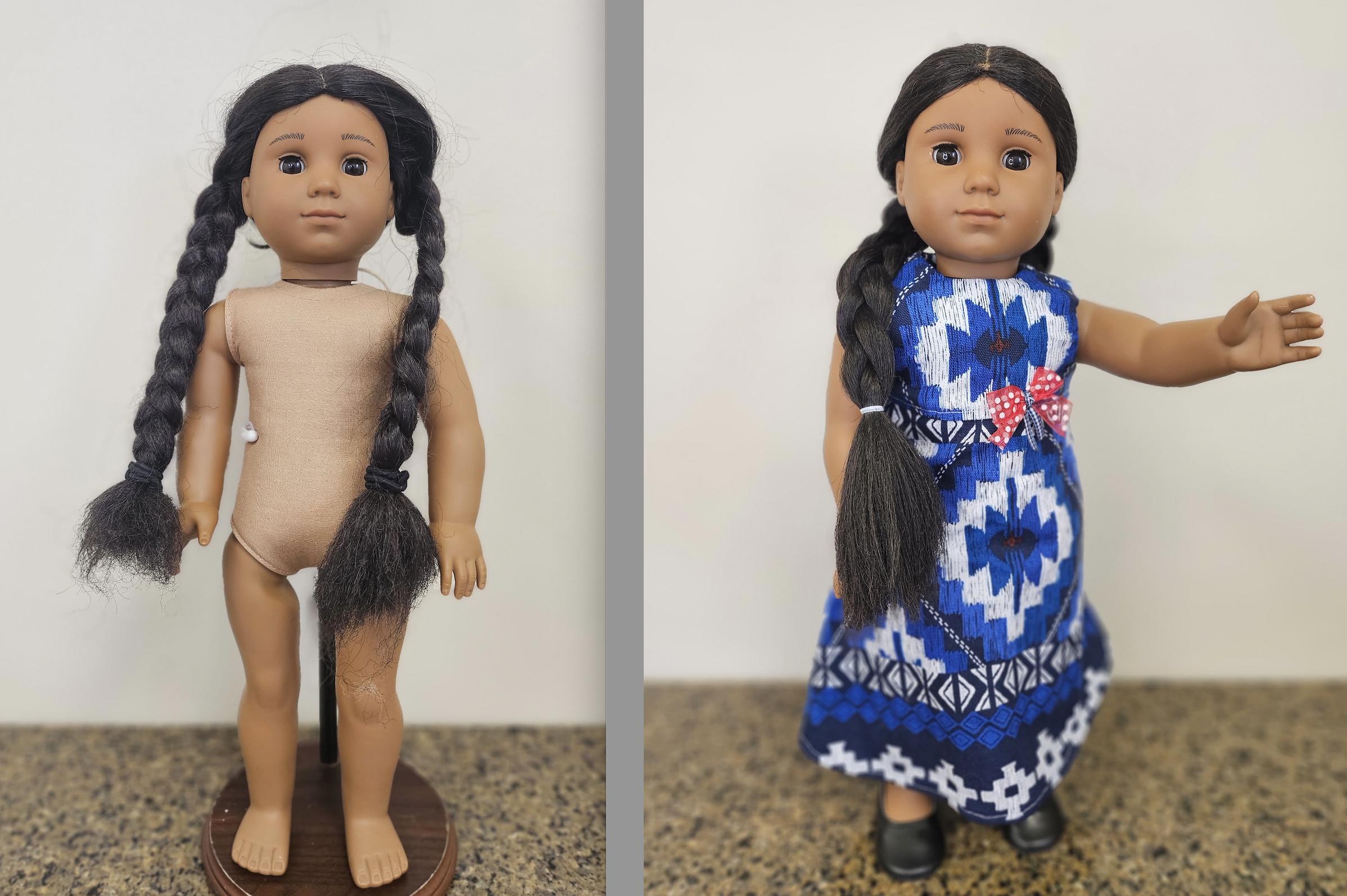 A donated American Girl doll restored by Gabrielle Mast for Special Dollivery, a nonprofit that gifts the donated dolls to children in need.