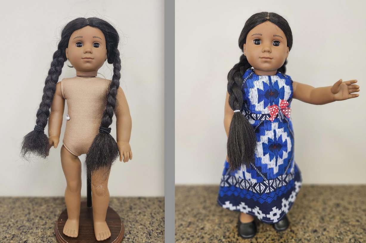 A donated American Girl doll restored by Gabrielle Mast for Special Dollivery, a nonprofit that gifts the donated dolls to children in need.