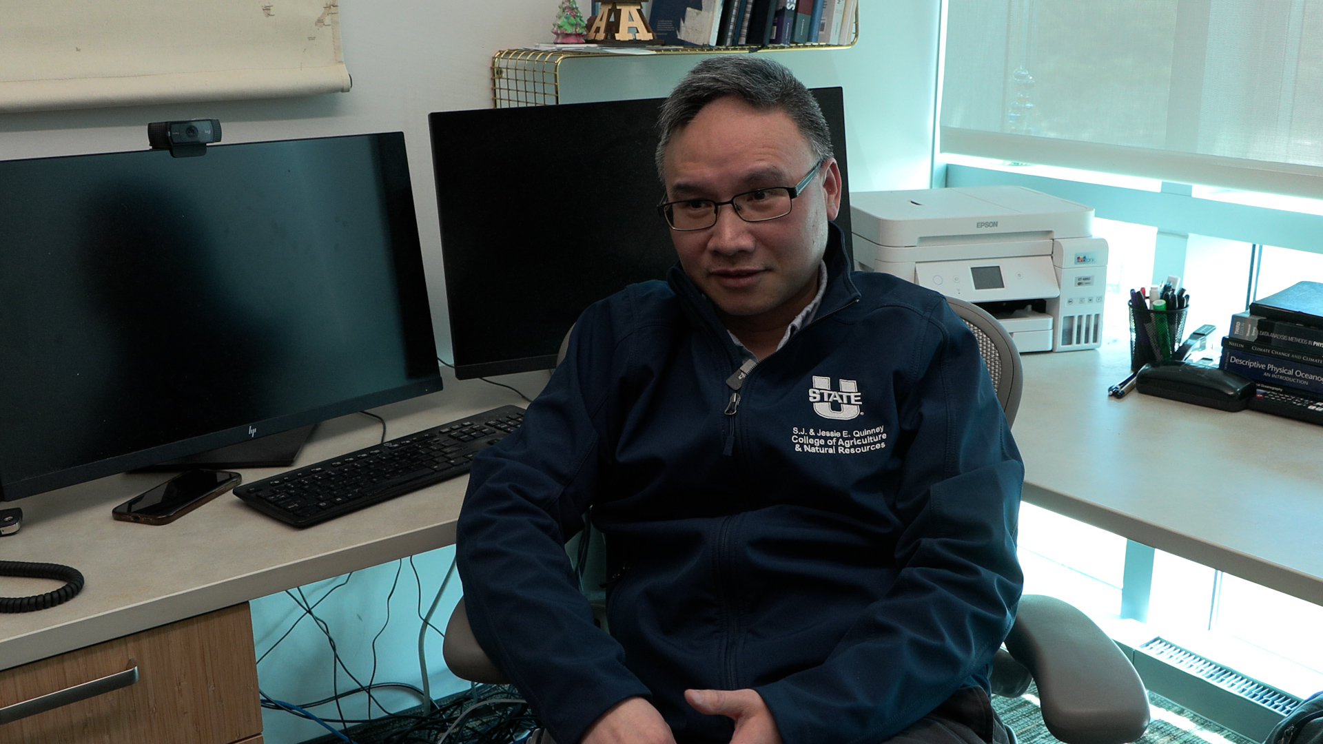 Wei Zhang, an assistant professor of climate science at Utah State University, speaks with KSL, Wednesday. Zhang said a proposed city-sized data center could have climate effects similar to urban areas.