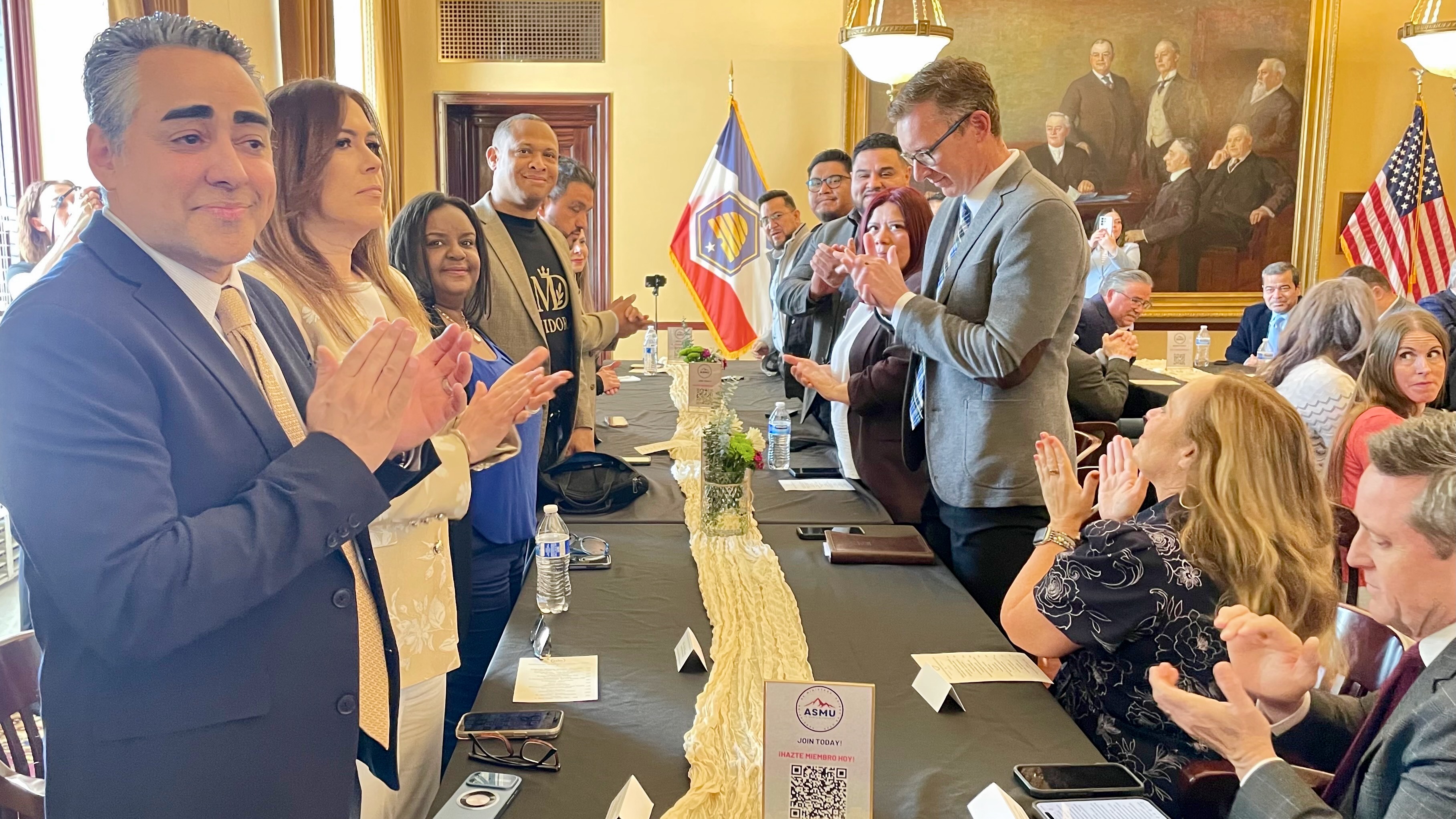 A new group of Latino religious leaders in Utah has taken shape with the backing of some GOP officials to promote "faith, family and biblical values." Some of the attendees are pictured at a kick-off event Wednesday at the Utah Capitol in Salt Lake City.