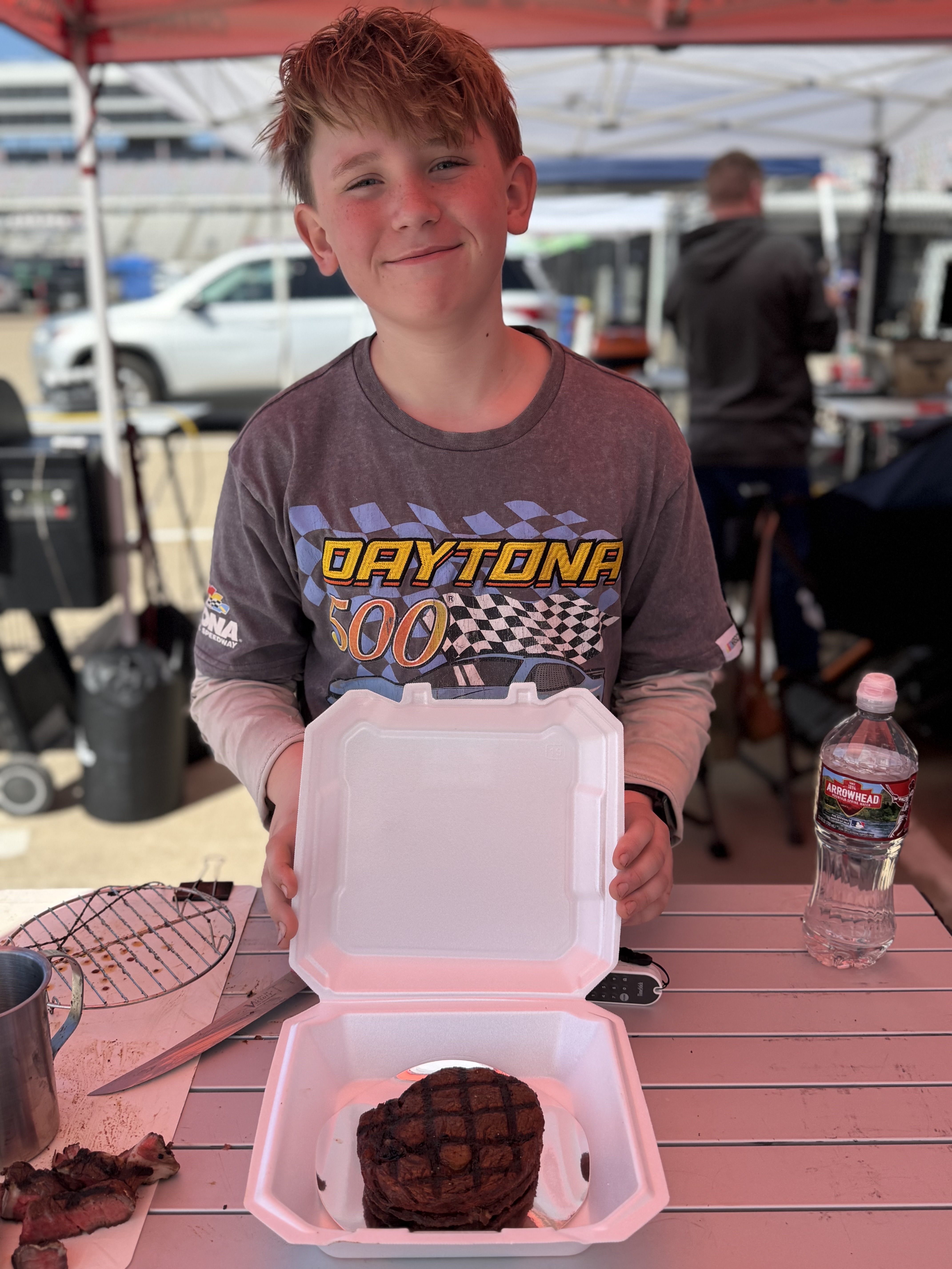 Salt Lake teen Merrill Oaks, 13, pictured with his steak that won him first place at the Steak Cookoff Association World Championships in Fort Worth, Texas on March 14.