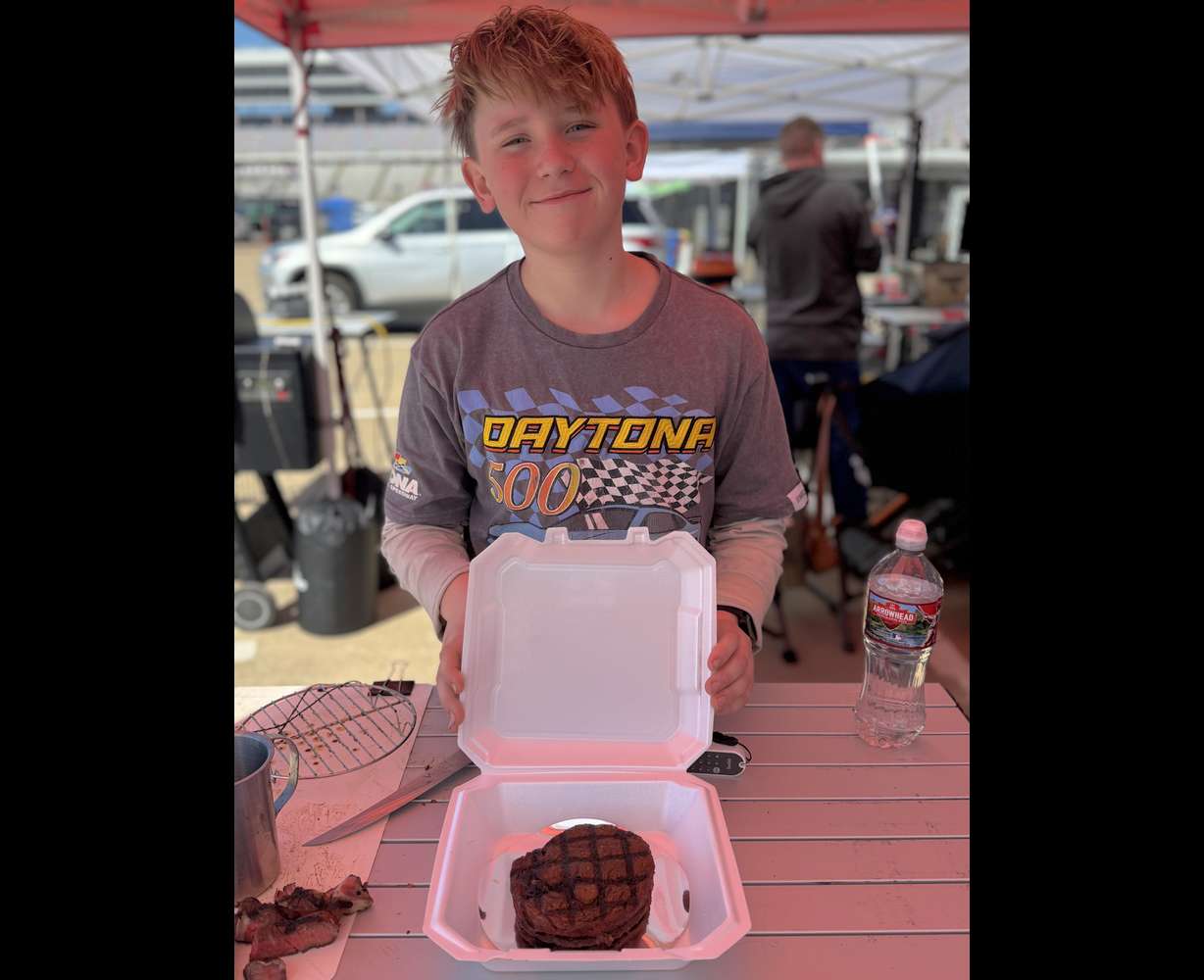 Salt Lake teen Merrill Oaks, 13, pictured with his steak that won him first place at the Steak Cookoff Association World Championships in Fort Worth, Texas on March 14.
