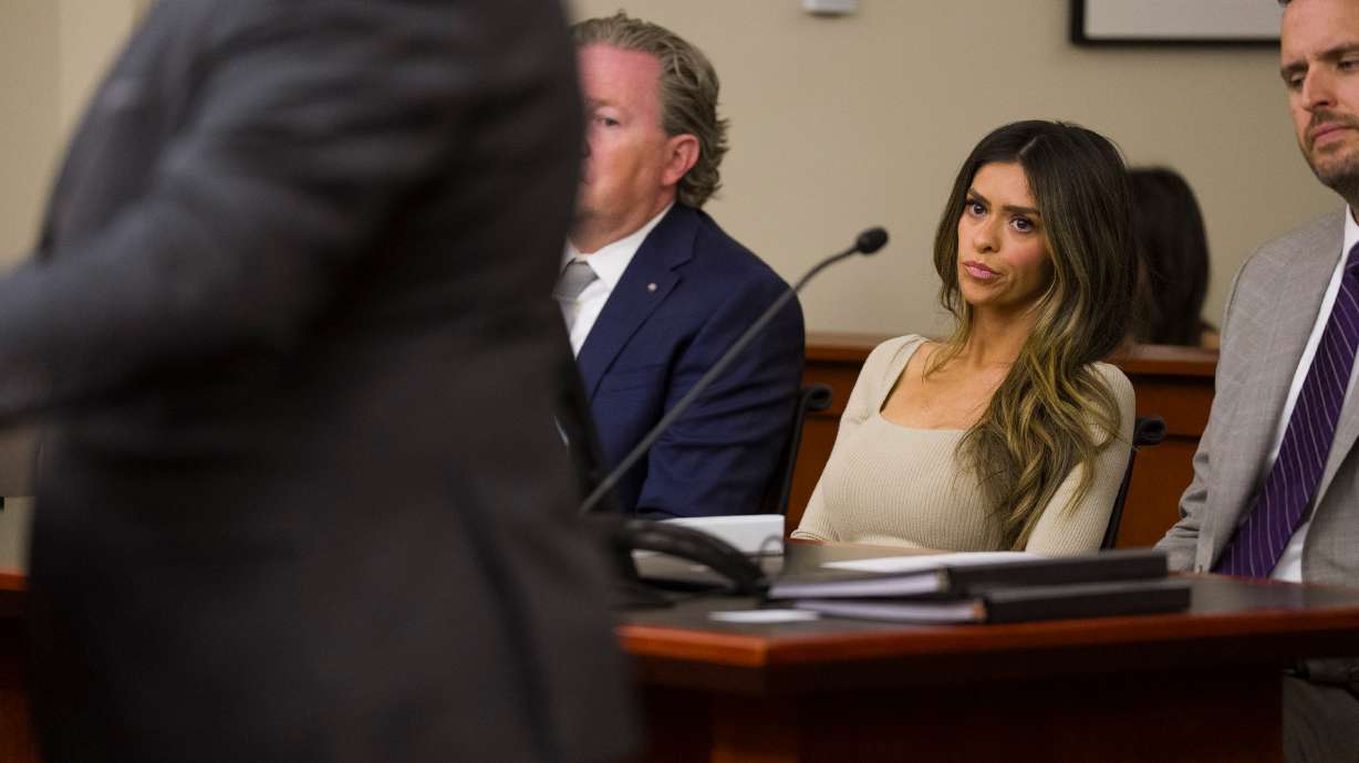 Taylor Frankie Paul in 3rd District Court for a hearing regarding protective orders on Thursday. Paul and her ex-boyfriend and "Secret Lives of Mormon Wives" co-star Dakota Mortensen were each granted a protective order against the other.
