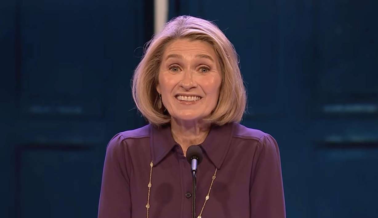 President Camille N. Johnson speaks during BYU Women's Conference on Thursday about coming closer to Christ.
