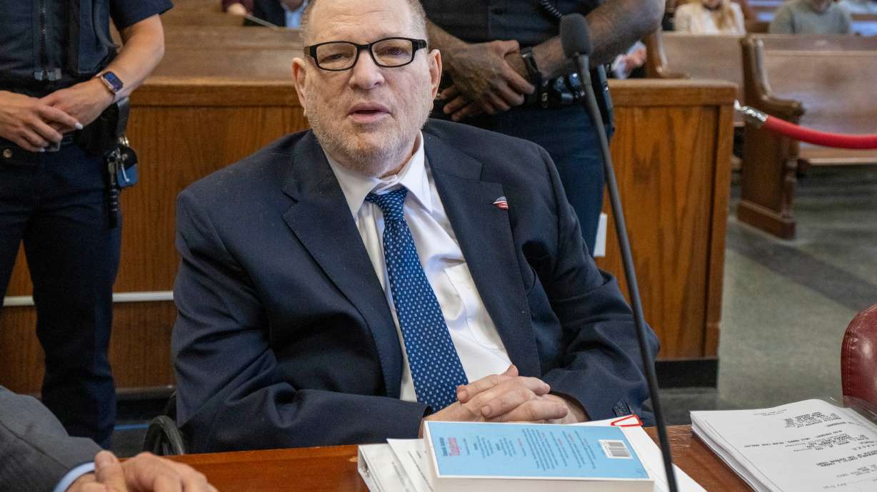 Harvey Weinstein appears in Manhattan criminal court on Friday in New York.