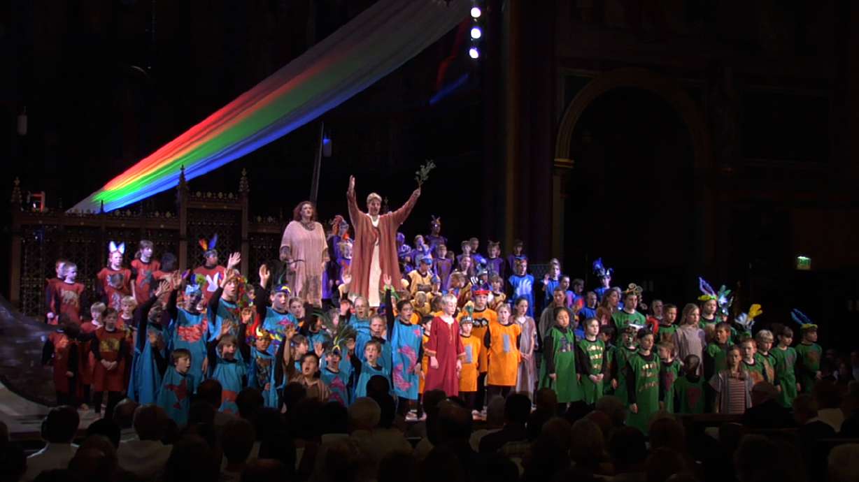 The Cathedral Choir of the Madeleine and the Madeleine Choir School perform Benjamin Britten's "Noye's Fludde," a rare opera depicting the biblical story of Noah, at the Cathedral of the Madeleine in 2006.