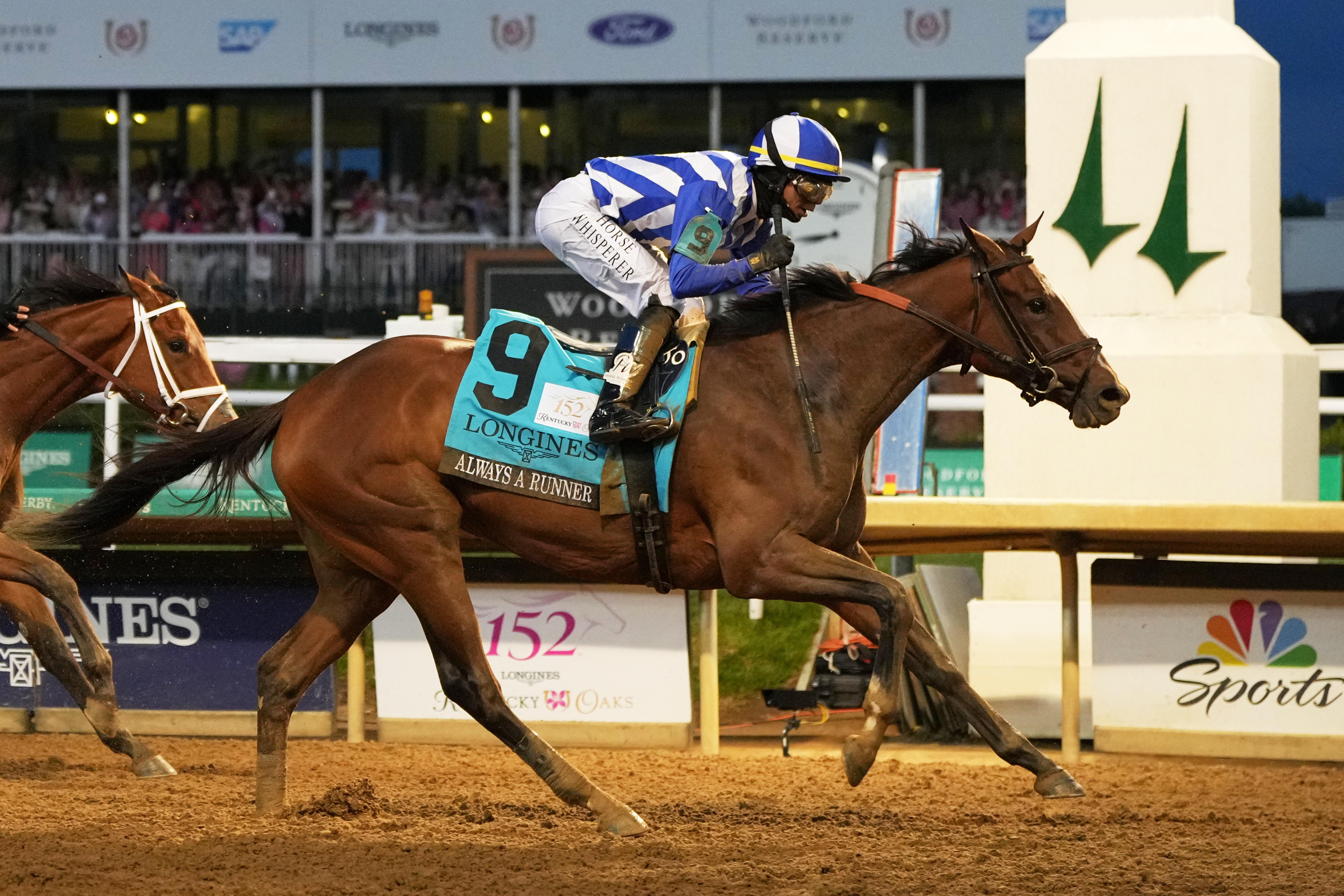 Always a Runner wins the 152nd Kentucky Oaks, the first to run under the lights in prime time