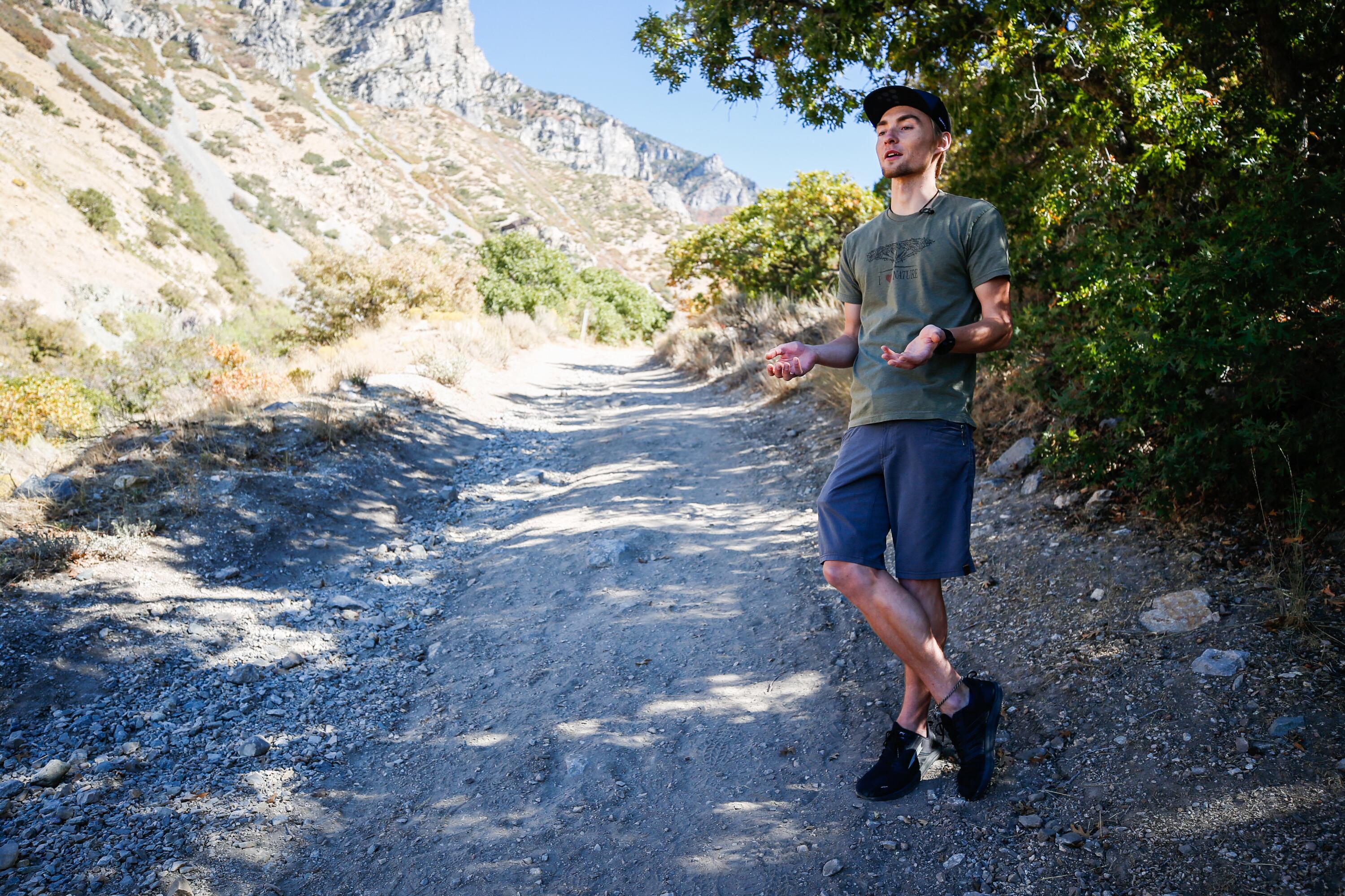 Kyle Burgess explains on Oct. 12, 2020, how he managed to escape a mountain lion during a run in Slate Canyon near Provo.