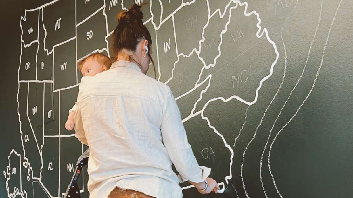 For over 20 years, Chelsea Blosil, of Draper, has been painting murals professionally. Now a mother herself, she credits her mom for letting her paint on walls as a child.