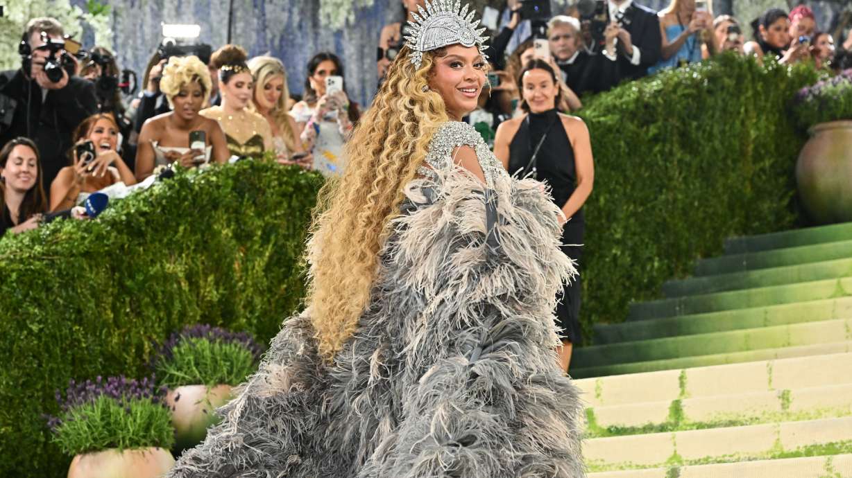 Beyoncé arrives at The Metropolitan Museum of Art's Costume Institute benefit gala celebrating the opening of the "Costume Art" exhibition on Monday in New York.