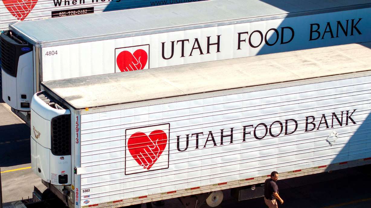 Trucks are loaded and unloaded at the Utah Food Bank in Salt Lake City on Wednesday. Diesel prices are currently elevated, averaging around $5.50 per gallon nationally as of late April 2026. That’s roughly $1 to $2 per gallon higher than a year ago.