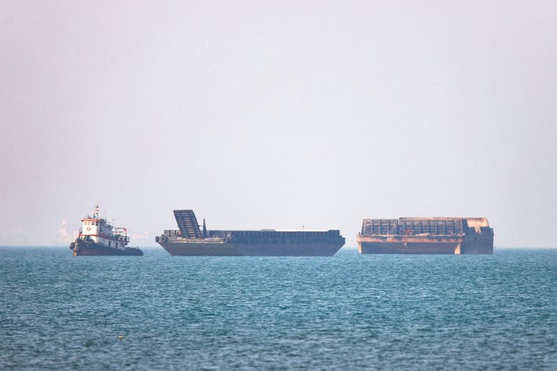 Vessels in the Strait of Hormuz near Bandar Abbas, Iran, Monday.