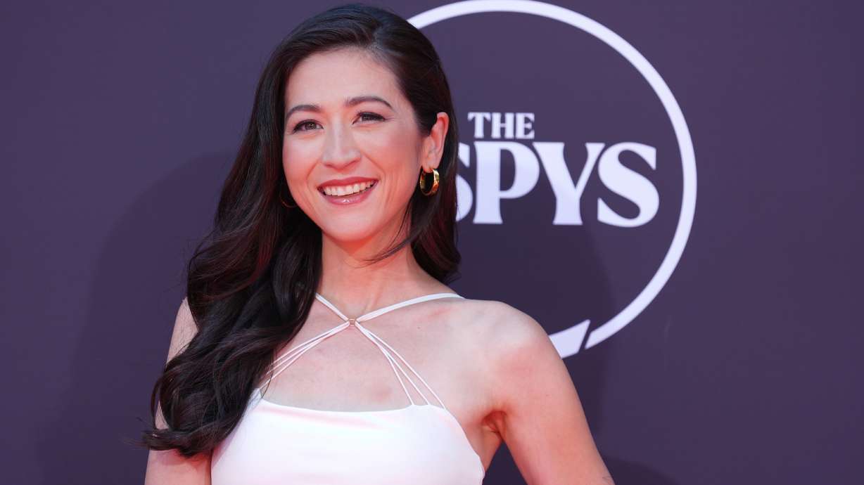 FILE - Mina Kimes arrives at the ESPY Awards at the Dolby Theatre in Los Angeles, Wednesday, July 16, 2025.