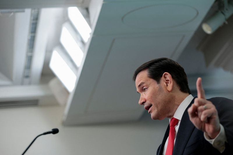 Secretary of State Marco Rubio speaks during a press briefing in the James S. Brady Press Briefing Room at the White House in Washington, Tuesday. Rubio said the U.S. had largely accomplished its military objectives in the Iran war.