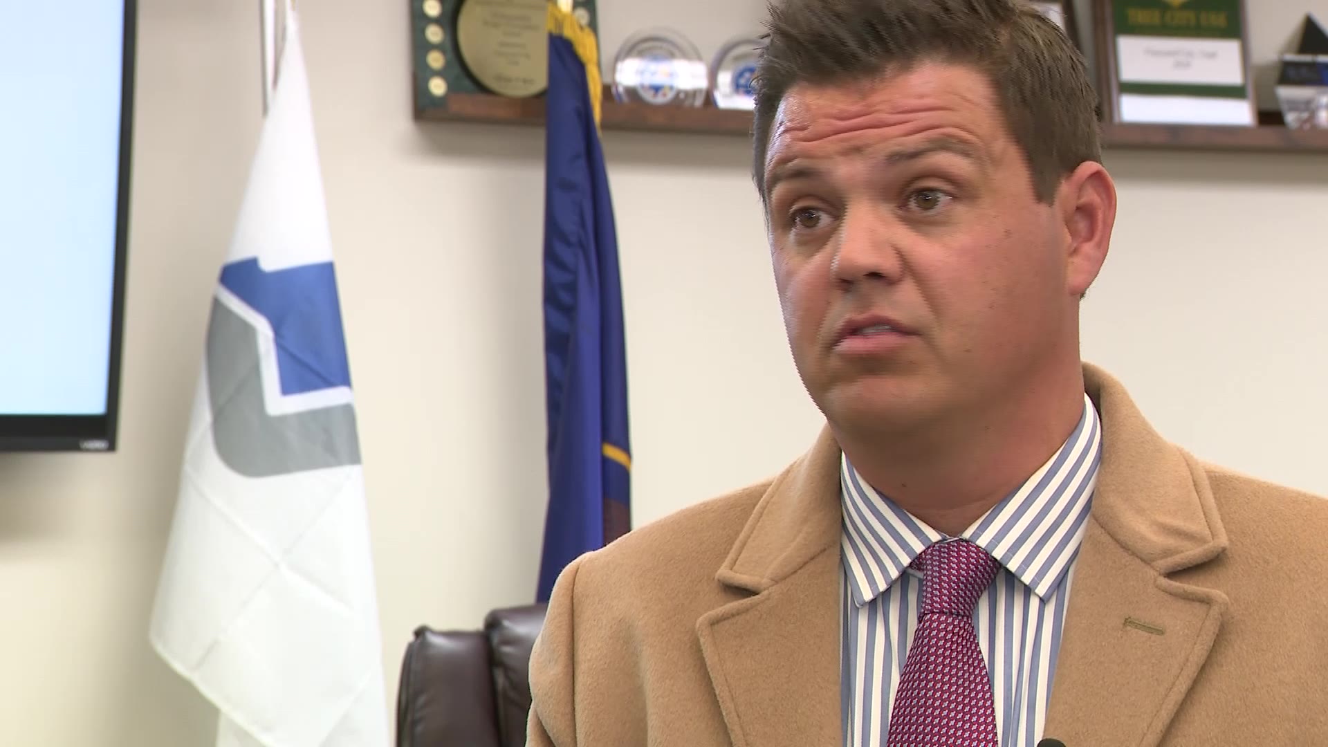 Vineyard Mayor Zach Stratton speaks with KSL on Tuesday.