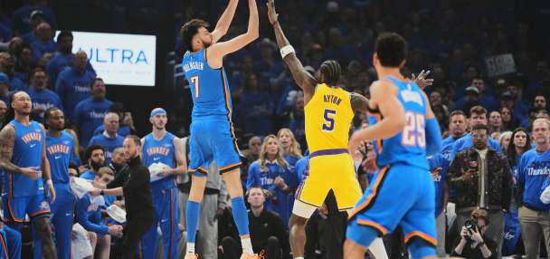 Holmgren has 24 points to help Thunder top Lakers 108-90 in Game 1 of Western Conference semifinals