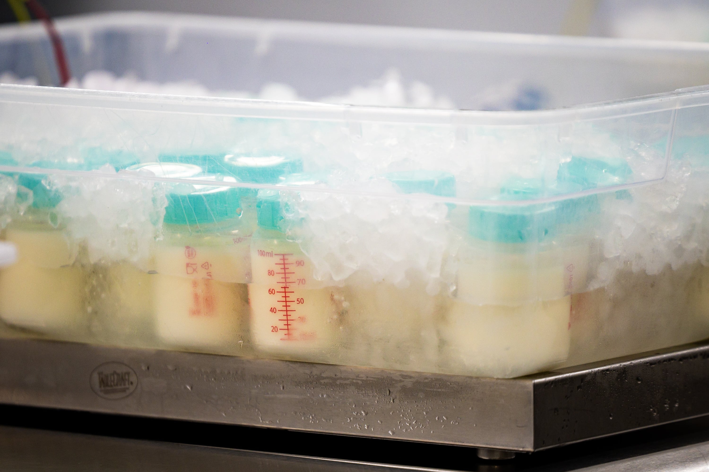 Milk pasteurizes at the Mountain West Mothers' Milk Bank in South Salt Lake on Tuesday.