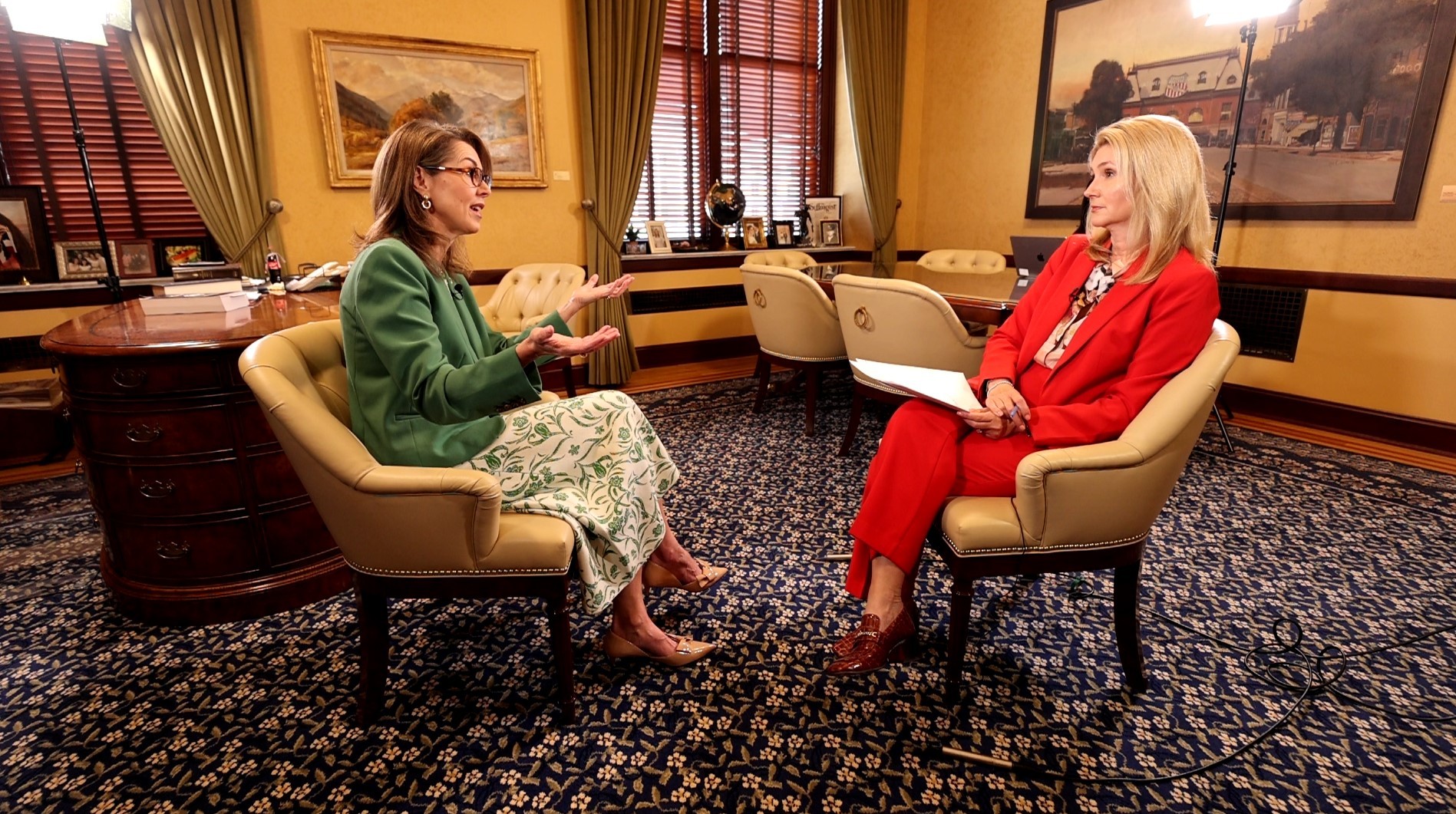 KSL’s Lori Prichard and Lt. Gov. Deidre Henderson on April 28.
