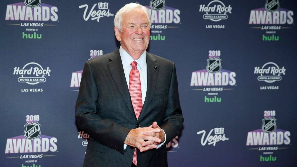 FILE - Bill Foley, owner of the Vegas Golden Knights, poses on the red carpet before the NHL Awards, Wednesday, June 20, 2018, in Las Vegas.