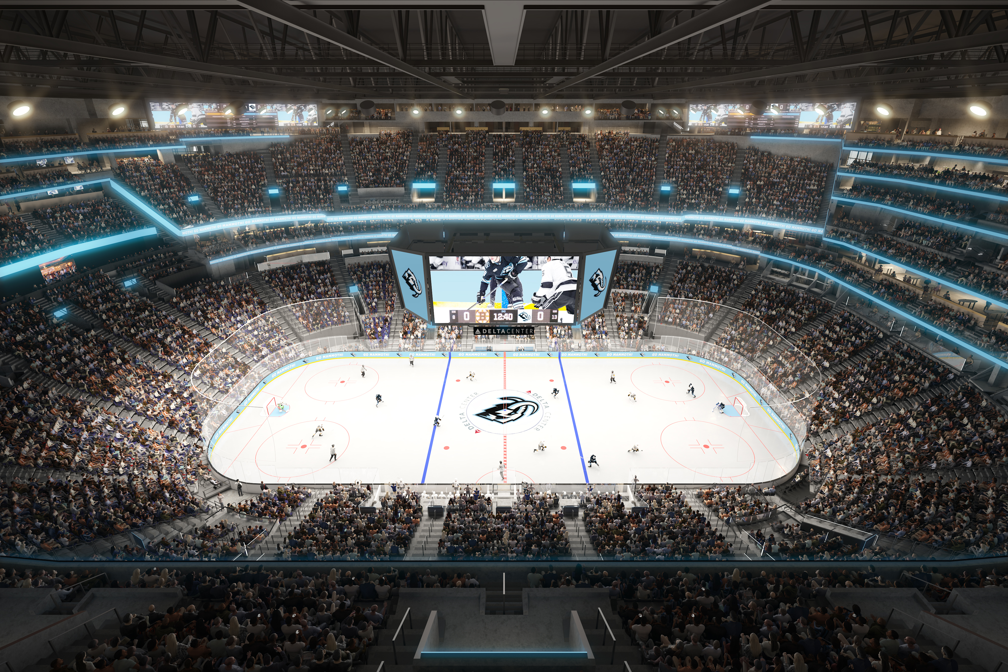 Delta Center's upper bowl to go more vertical to fix sightlines, make it even louder