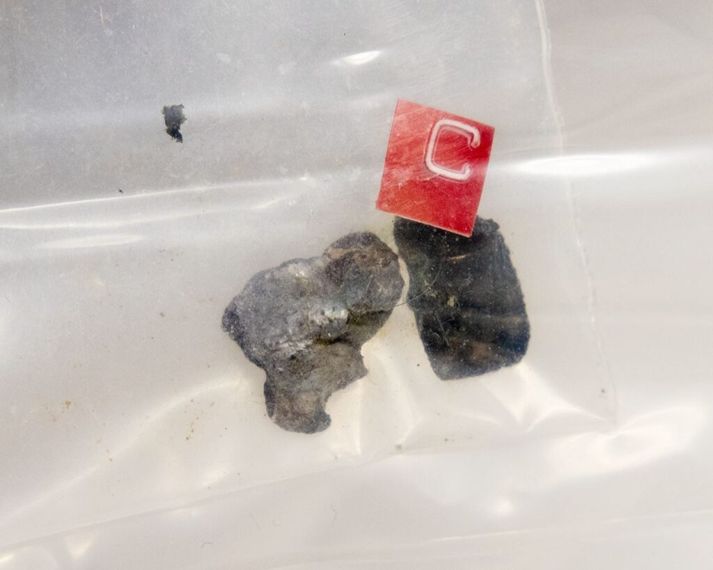 Two of the six bullets recovered in the Carla Maxwell homicide case. Ballistics tied these bullets to the same gun used in two other homicides during the mid-1980s.