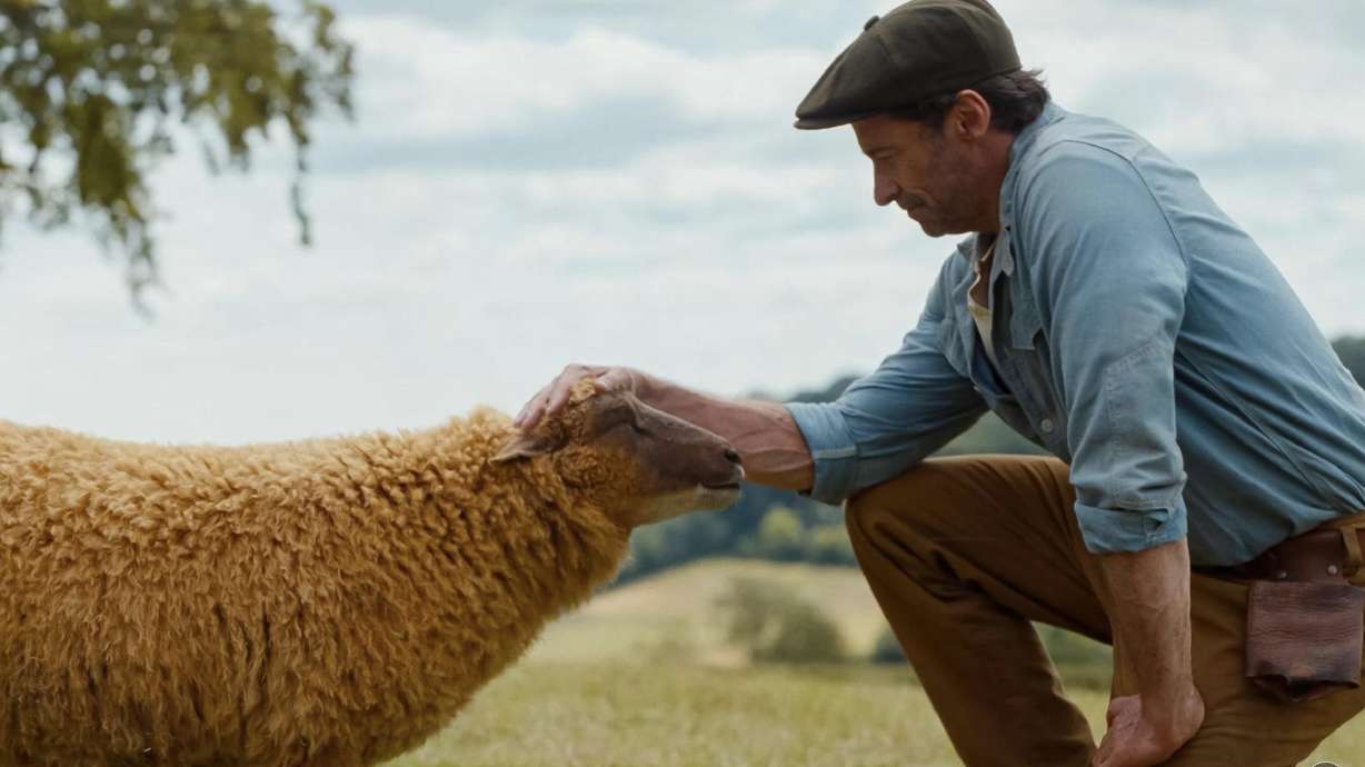 Julia Louis-Dreyfus and Hugh Jackman in "The Sheep Detectives."