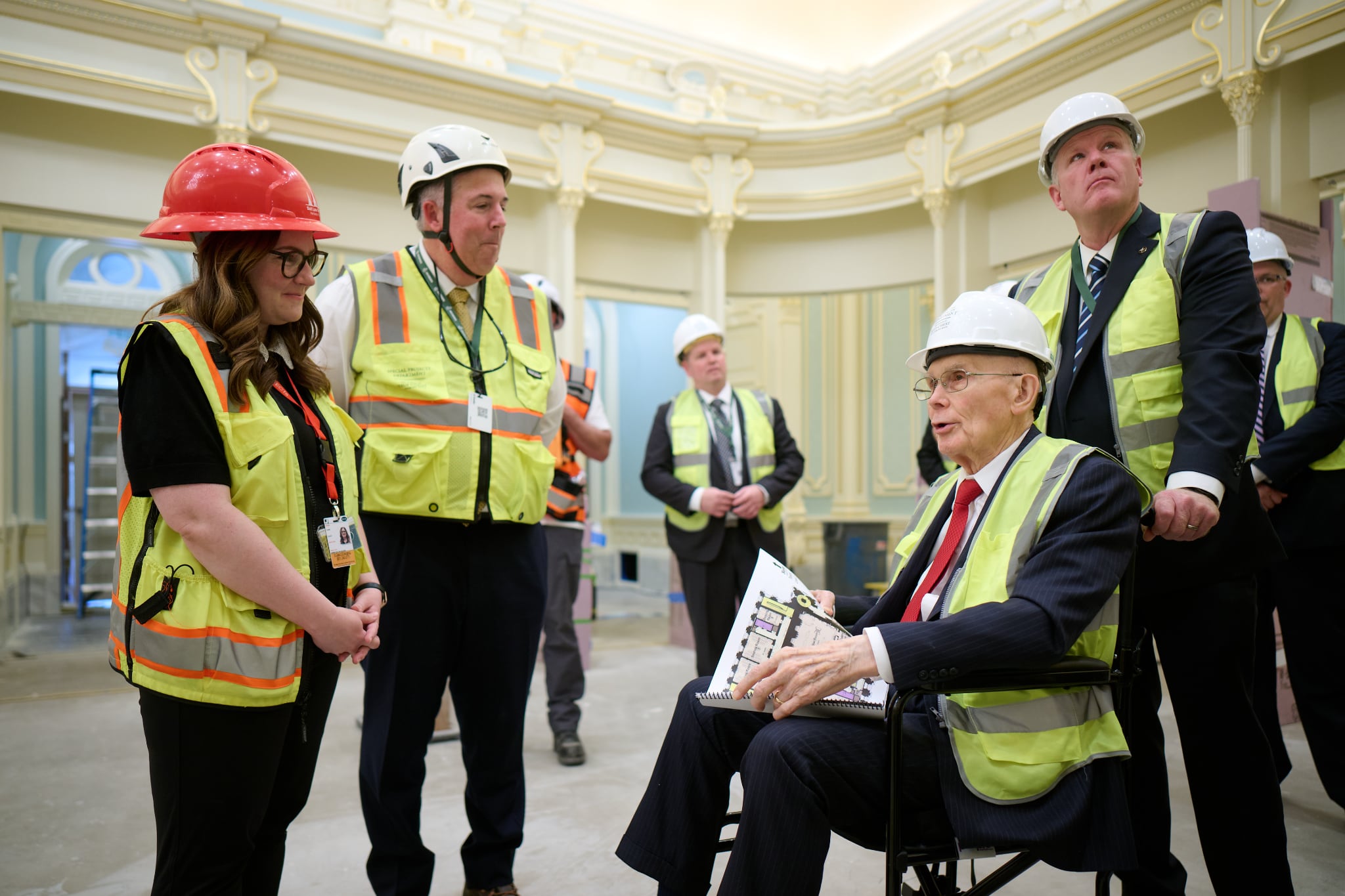 President Oaks tours Salt Lake Temple following April surgery