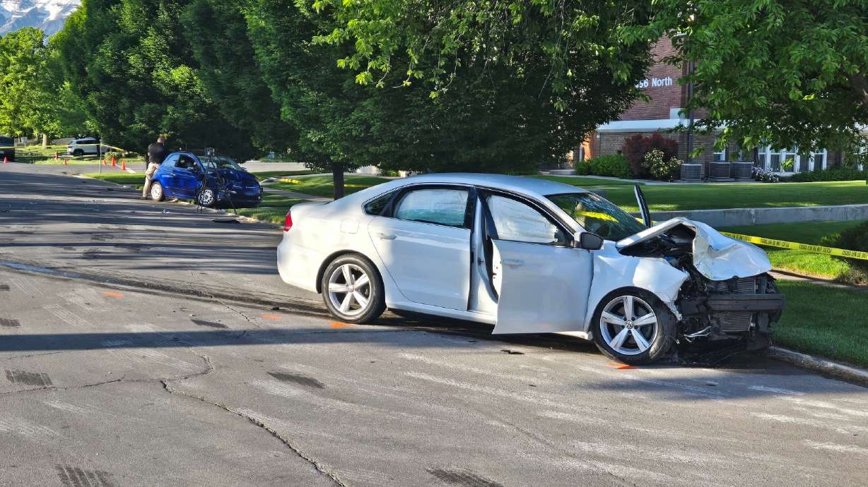 An elderly woman was critically injured Saturday after a driver fleeing officers hit her head-on in Provo, police say.