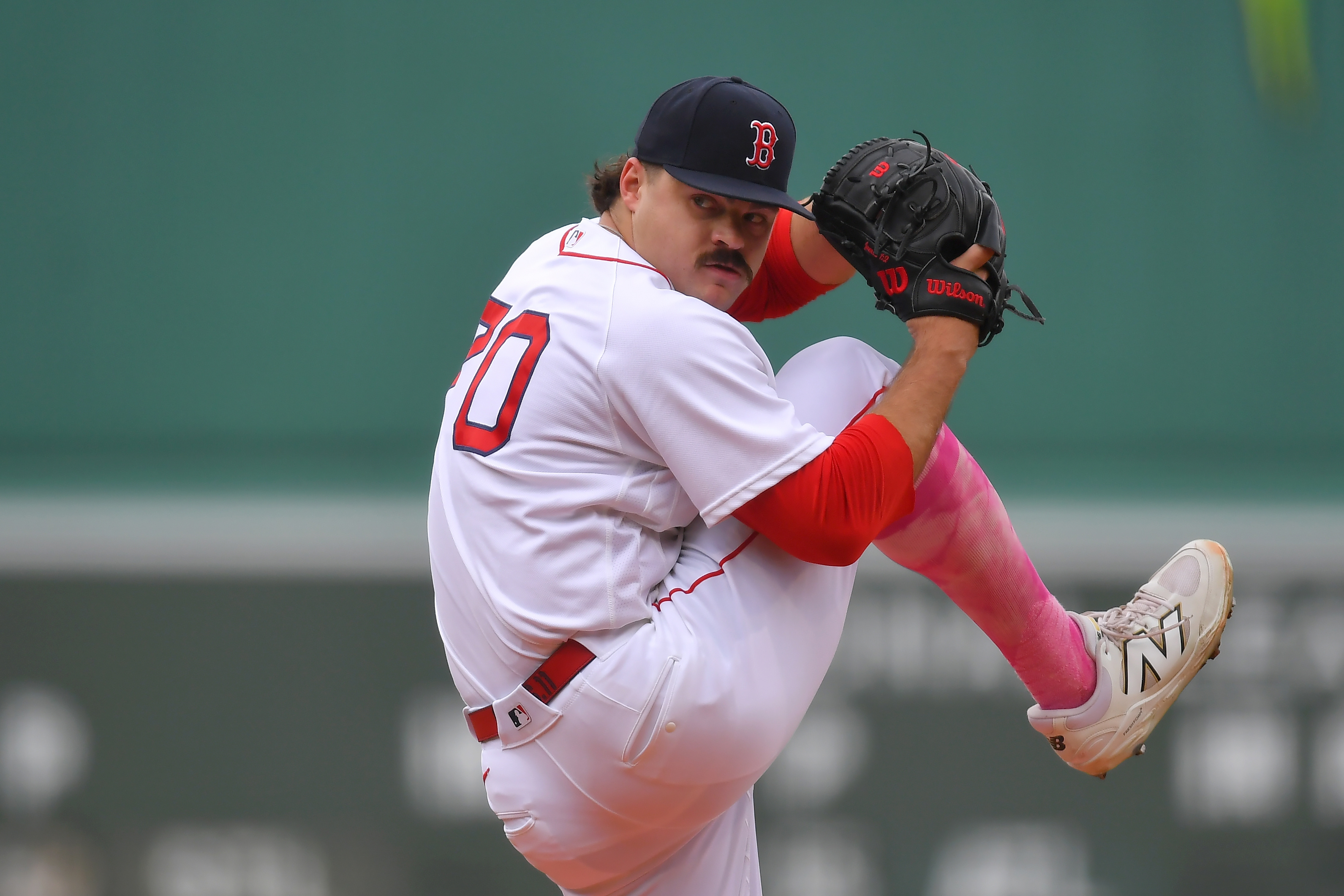Boston Red Sox's Payton Tolle winds up to pitch to a Tampa Bay Rays batter in the first inning of a baseball game, Sunday, May 10, 2026, in Boston. 