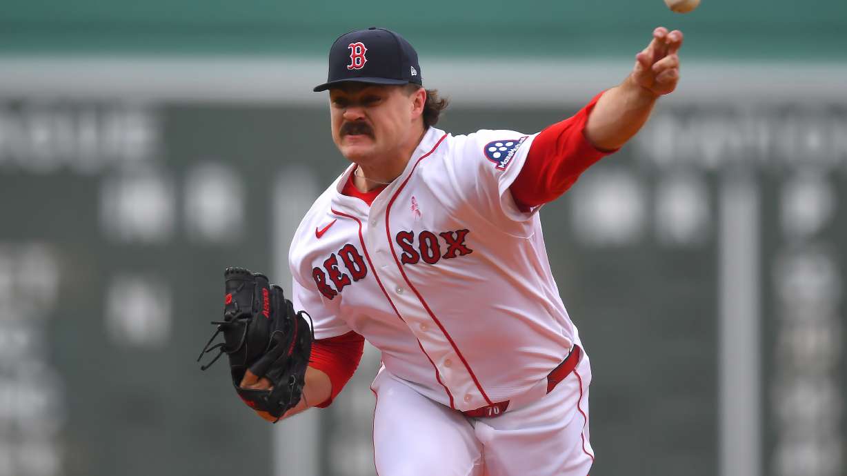 Boston Red Sox's Payton Tolle delivers a pitch to a Tampa Bay Rays batter in the first inning of a baseball game, May 10, in Boston.