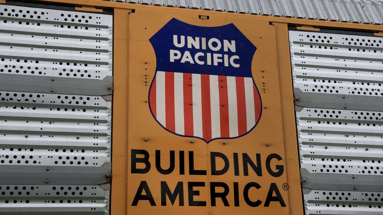 A Union Pacific boxcar pictured on the Florida East Coast Railway track on July 29, 2025, in Miami. On Sunday, six people were found dead inside a cargo train boxcar at a Union Pacific rail yard near the Mexico border in Laredo, Texas.