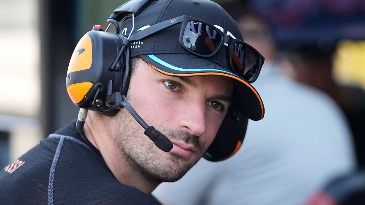 FILE - Alexander Rossi attends a practice session for the IndyCar Indianapolis GP auto race at Indianapolis Motor Speedway, Aug. 11, 2023, in Indianapolis.